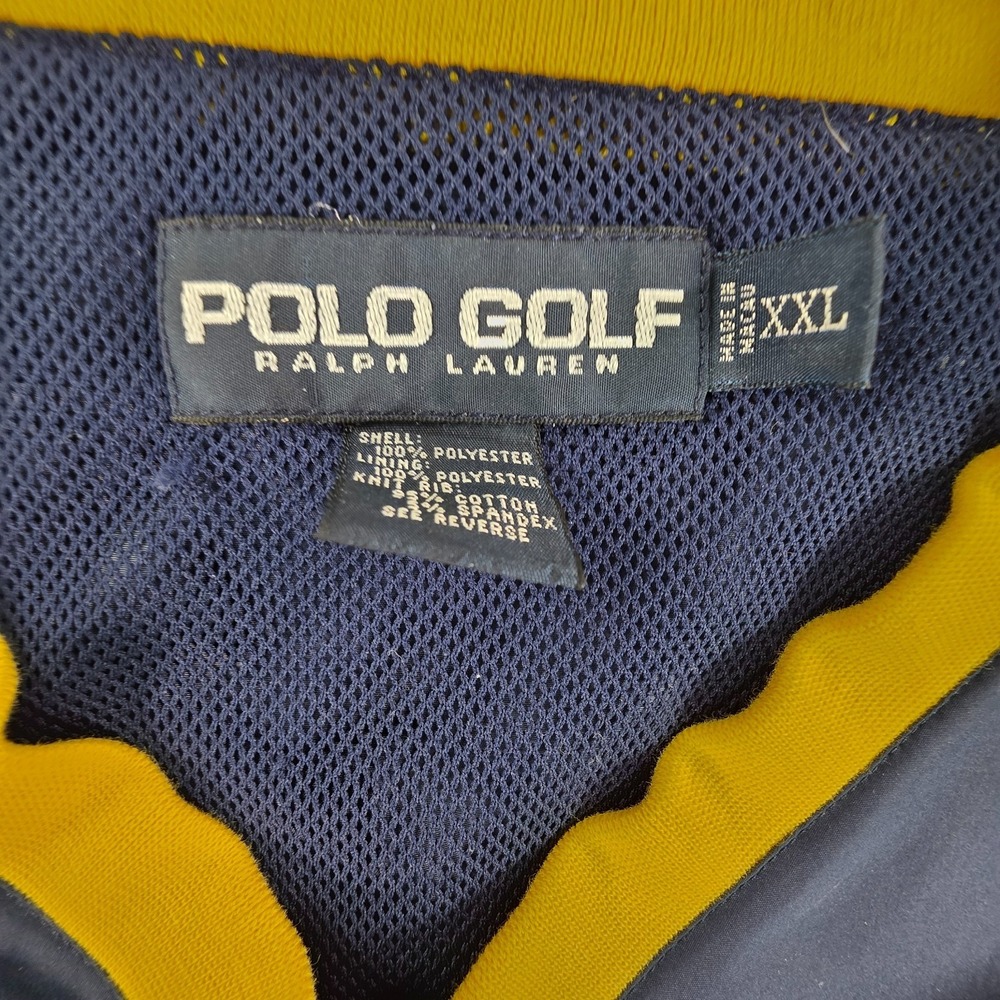 Vintage POLO GOLF Windbreaker Pullover Men's Sz XXL Blue Ralph Lauren Crest - Picture 4 of 7